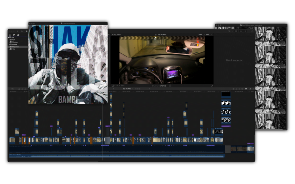Capture d'écran du montage d'un clip