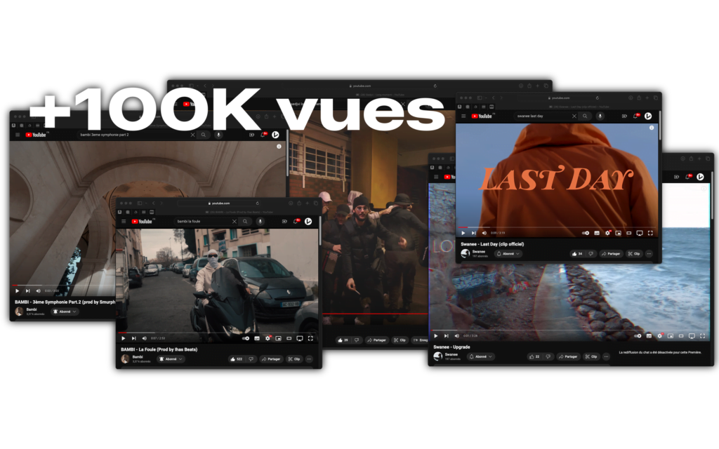 Résultats de quelques-un des clips réalisés